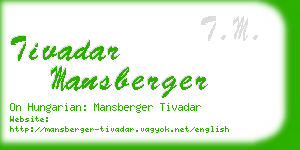 tivadar mansberger business card